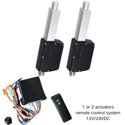 600Kg Push Force 1 ~ 2 Linear Actuators Remote Control Kit DC 24V 12V  Safety Protection